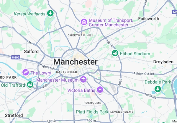 Map of Manchester - solicitors for compensation claims